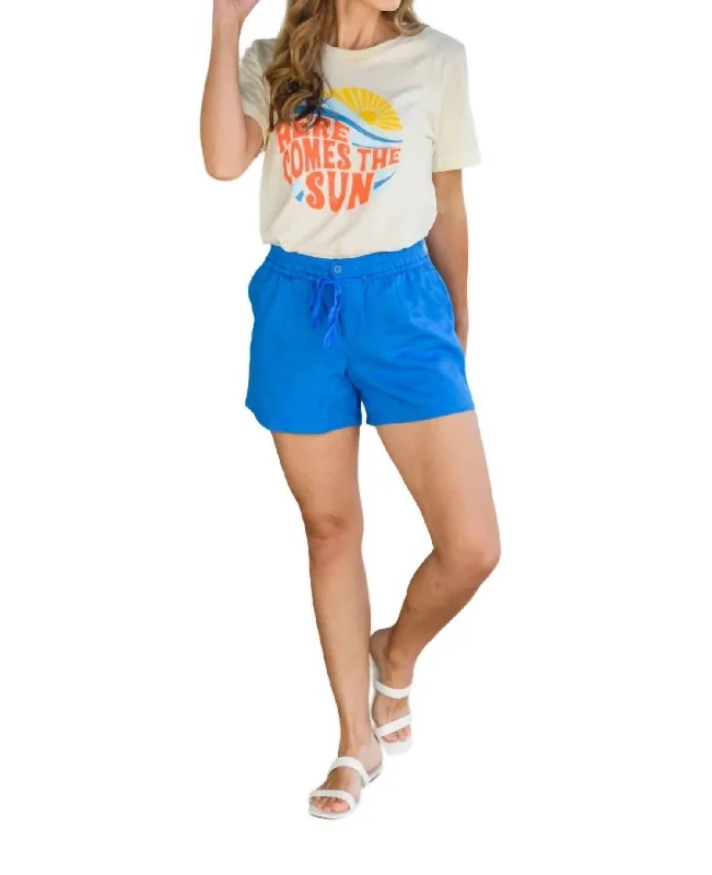 Crazy Discounts, Hurry Up Start The Day Shorts In Blue